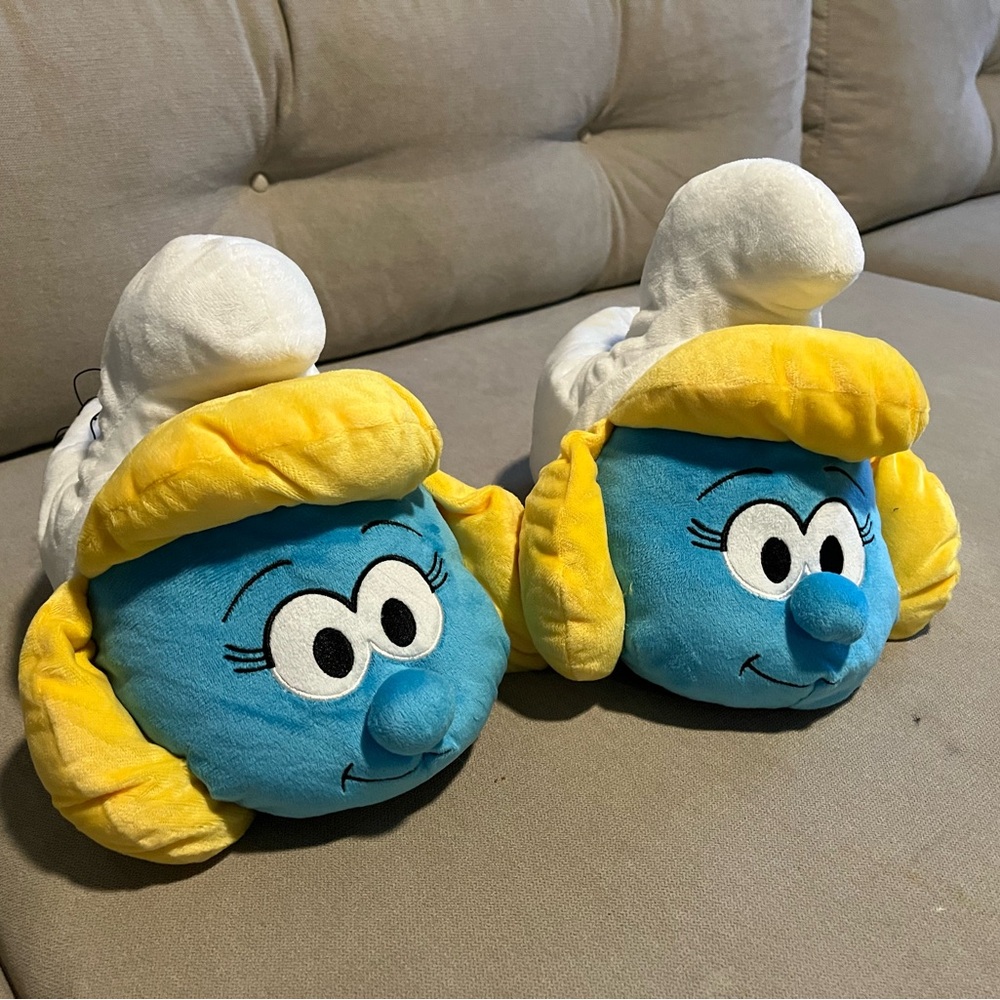 Official Smurf , Smurfette Blue and Yellow Cartoon Character Slippers